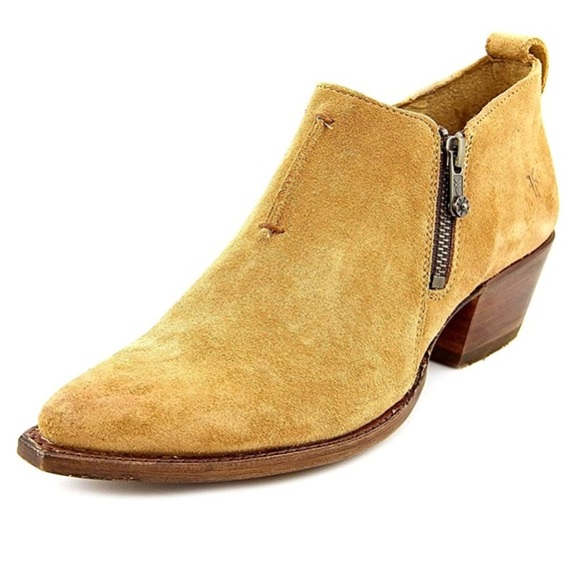 *SOLD* Frye Suede Sacha Moto Booties Tan Sz 10 B - Picture 11 of 13